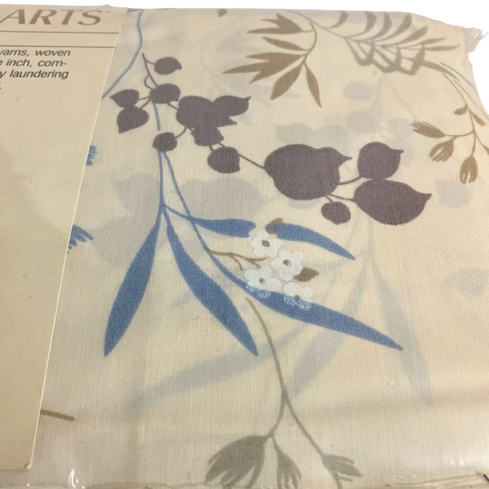 Twin Flat Sheet Fine Arts by Stevens Yellow Beige Floral New Old Stock No Iron B